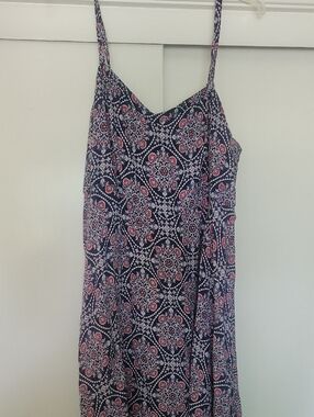 Torrid Navy Blue Patterned Spaghetti Strap Maxi Dress